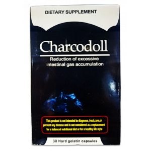 CHARCODOLL FOR GUT BLOATING ( CHARCOAL + GINGER ROOT TXTRACT ) DIETARY SUPPLEMENT 30 HARD GELATIN CAPSULES
